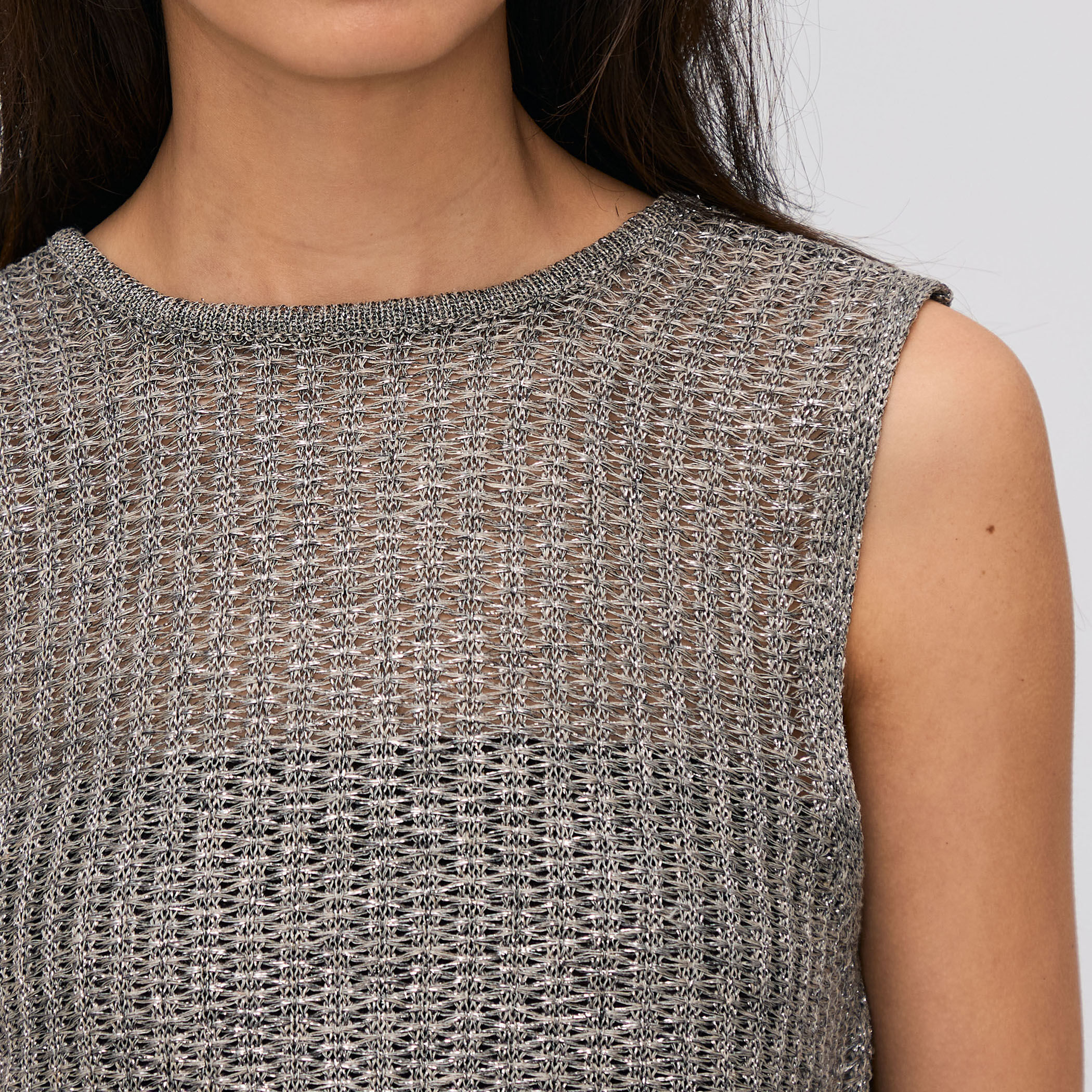 未使用品 BACCA オーロラフィルム リネンチュニック ホワイト 未使用品