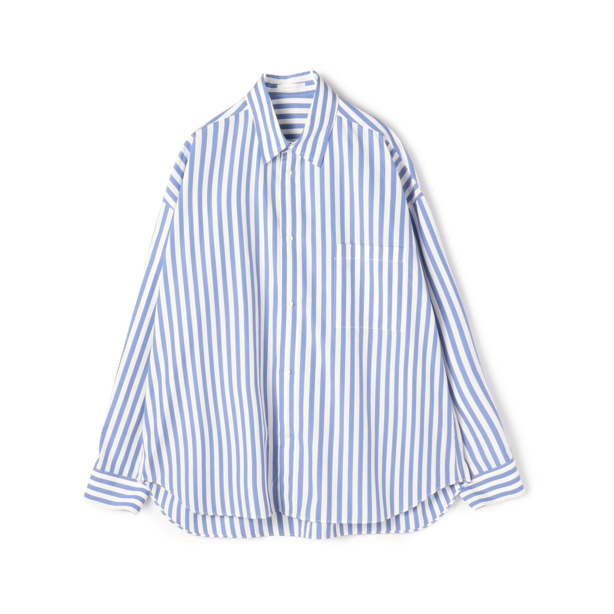 ロムスタイル① ツイストコットンストライプ メンズライクシャツ