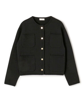 コットンポリエステルダブルフェイス 4ポケットカーディガン