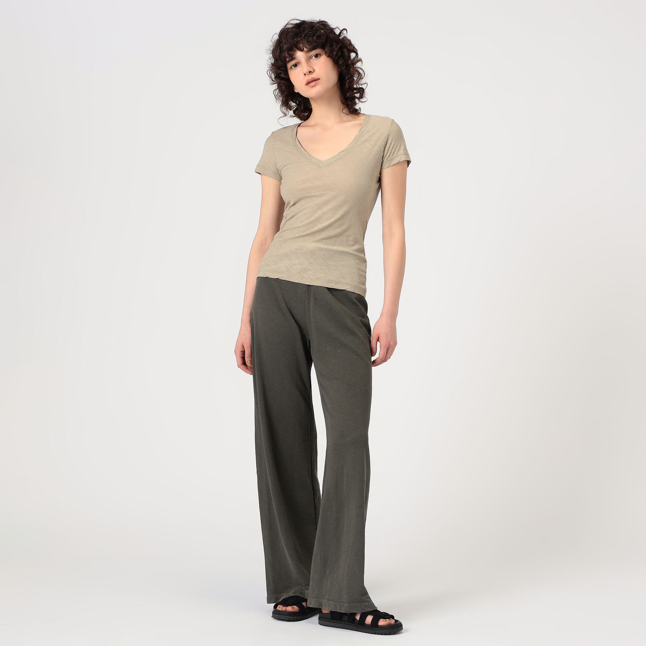 tシャツ シグネチャー・スラブニット・ティ、Vネック　パターン 米国フィット・レギュラー レディース L.L.Bean tシャツ シグネチャー・スラブニット・ティ、Vネック