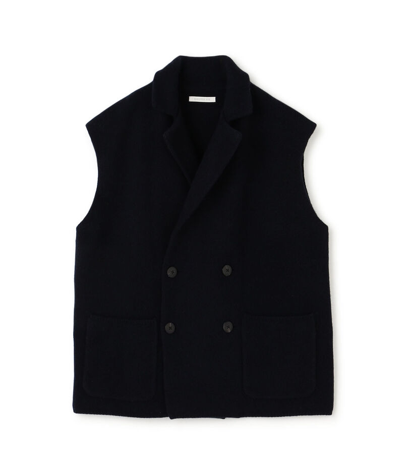ラムズウール スリーブレスダブルジャケット