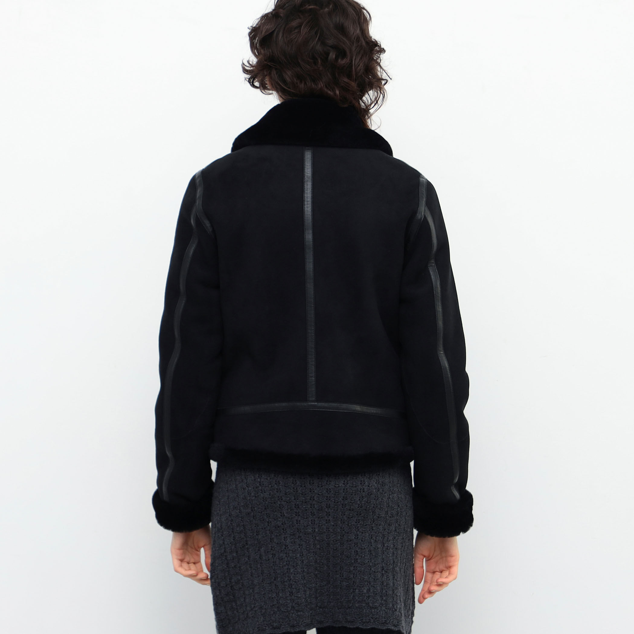 DSQUARED2 クロップド ムートンジャケット | ブラック | FARFETCH JP