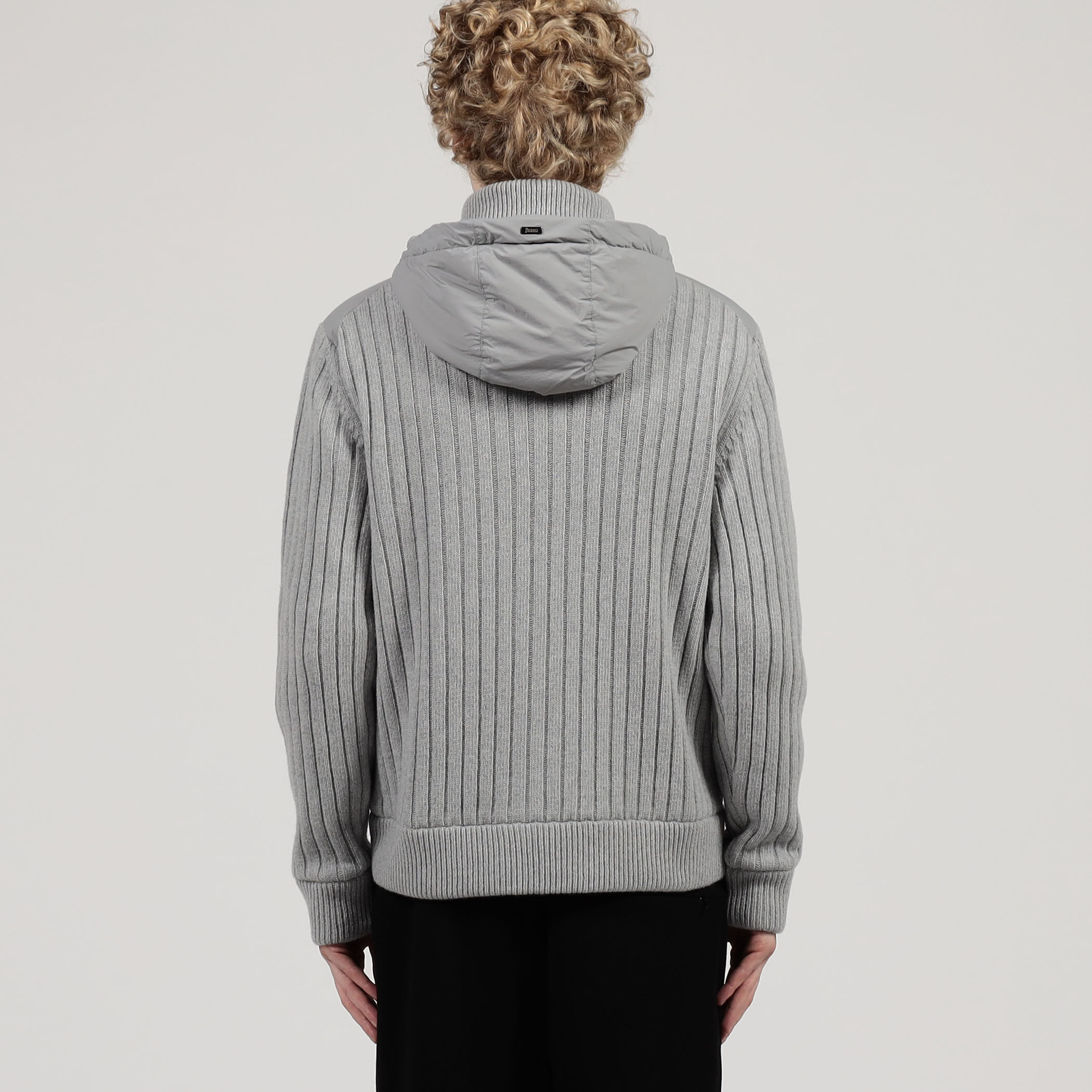 HERNO ライトナイロン ストレッチ ニットコンビ ブルゾン