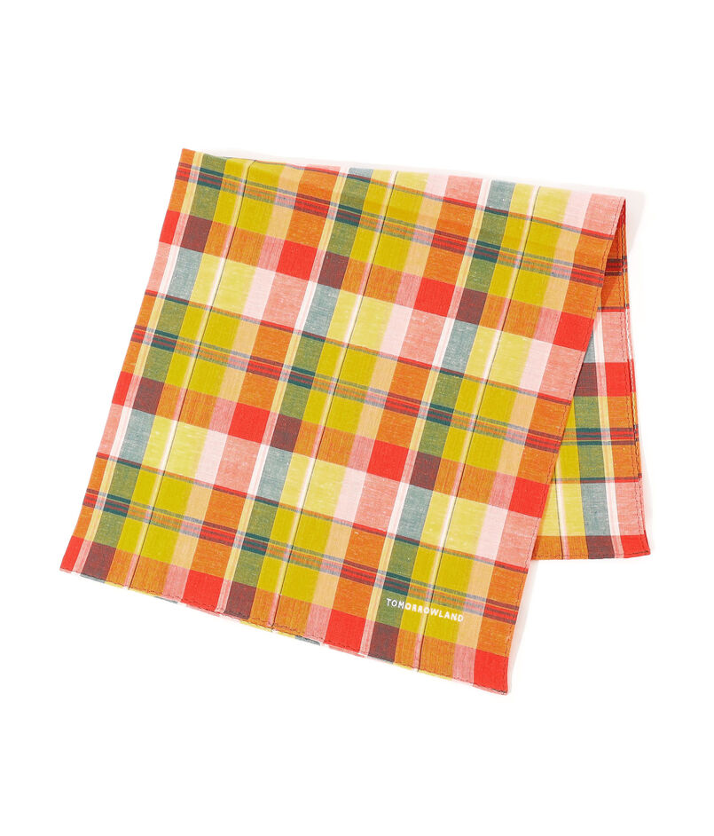 TOMORROWLAND コットンリネン チェックハンカチ