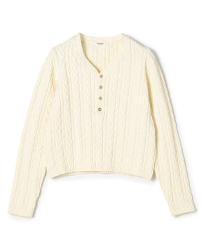 ハイブリットコットンケーブル Vネックプルオーバー