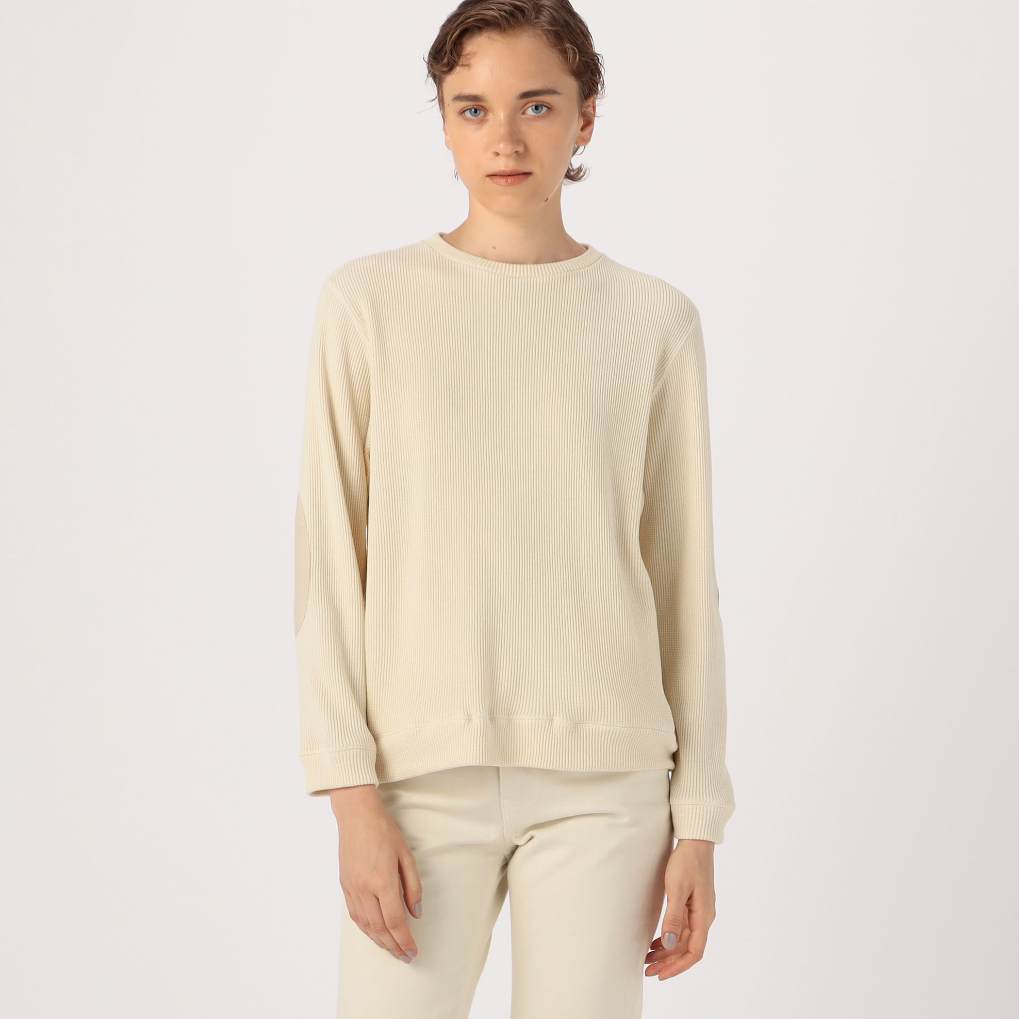 【GALERIE VIE】ウールコットンワッフル ラウンドネックプルオーバー item6319bc62882df.jpg