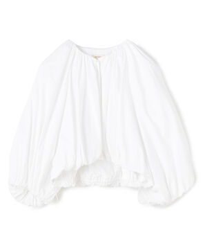 コットンストレッチポプリン クロップドバブルブルゾン