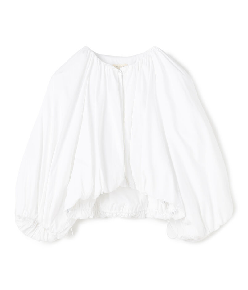 コットンストレッチポプリン クロップドバブルブルゾン