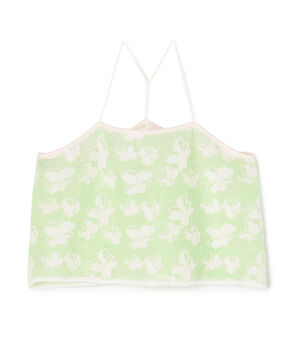 シースルーフラワー ショートキャミソール