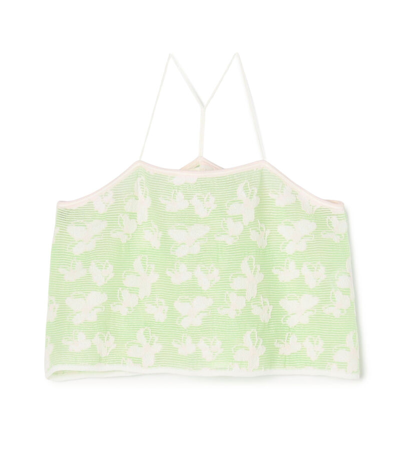 シースルーフラワー ショートキャミソール