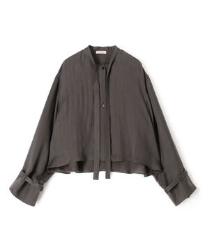 フィブリルストライプ クロップドリラックスブラウス