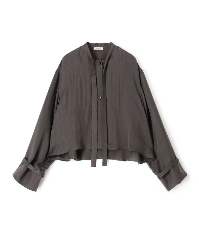 フィブリルストライプ クロップドリラックスブラウス