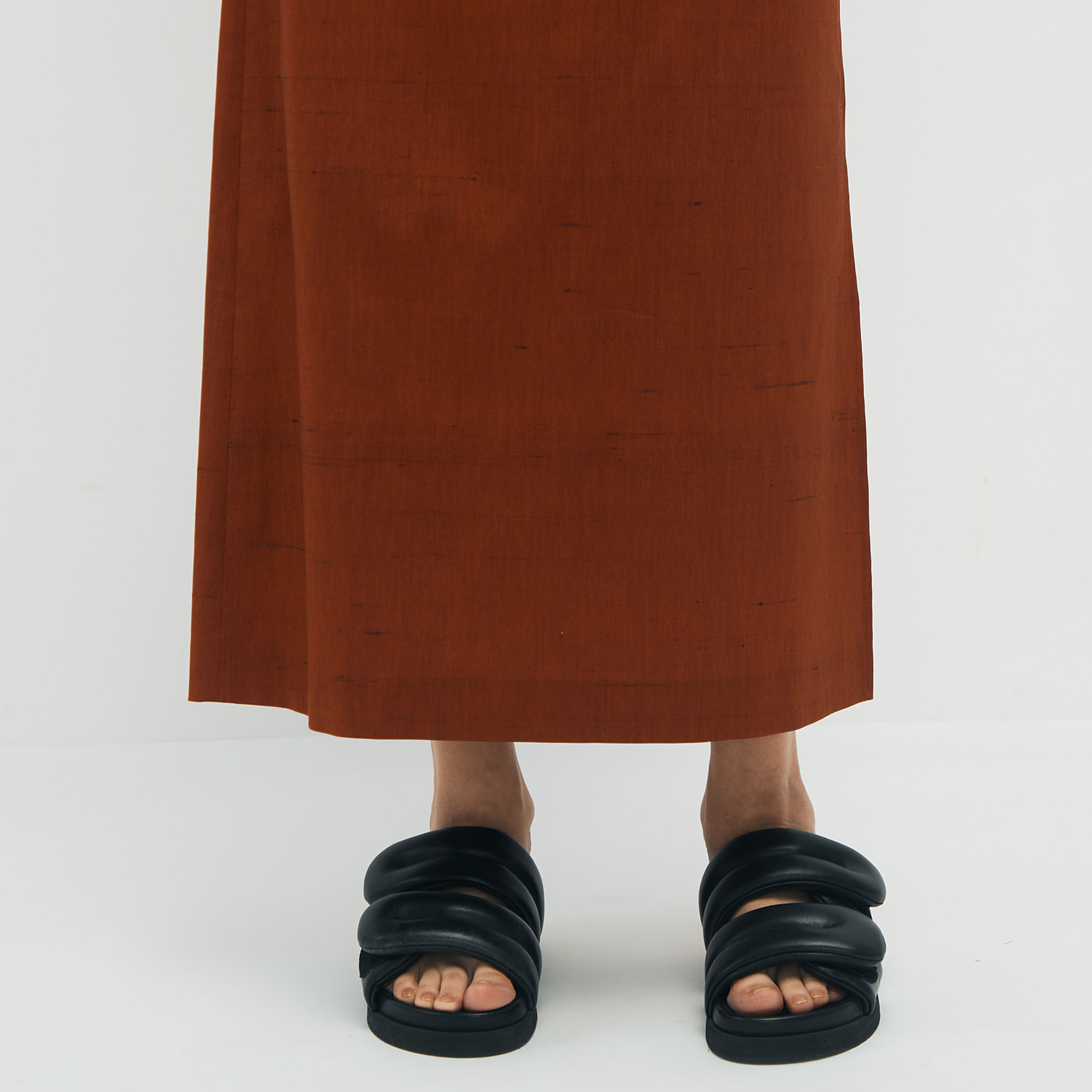 CABaN シルクネップストレッチ ロングスカート