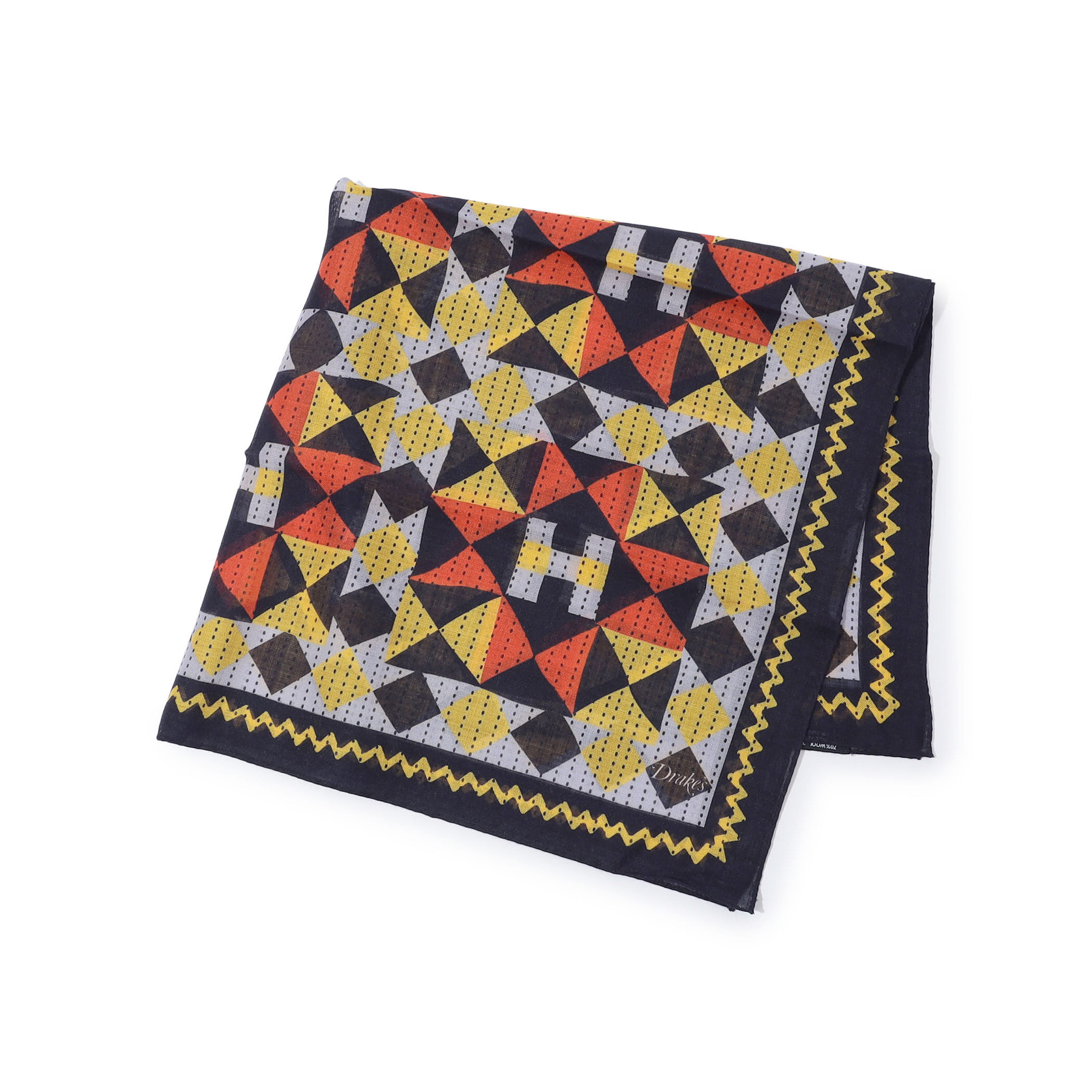 Drake's PATCHWORK PRINT BANDANA ウールシルクプリントスカーフ