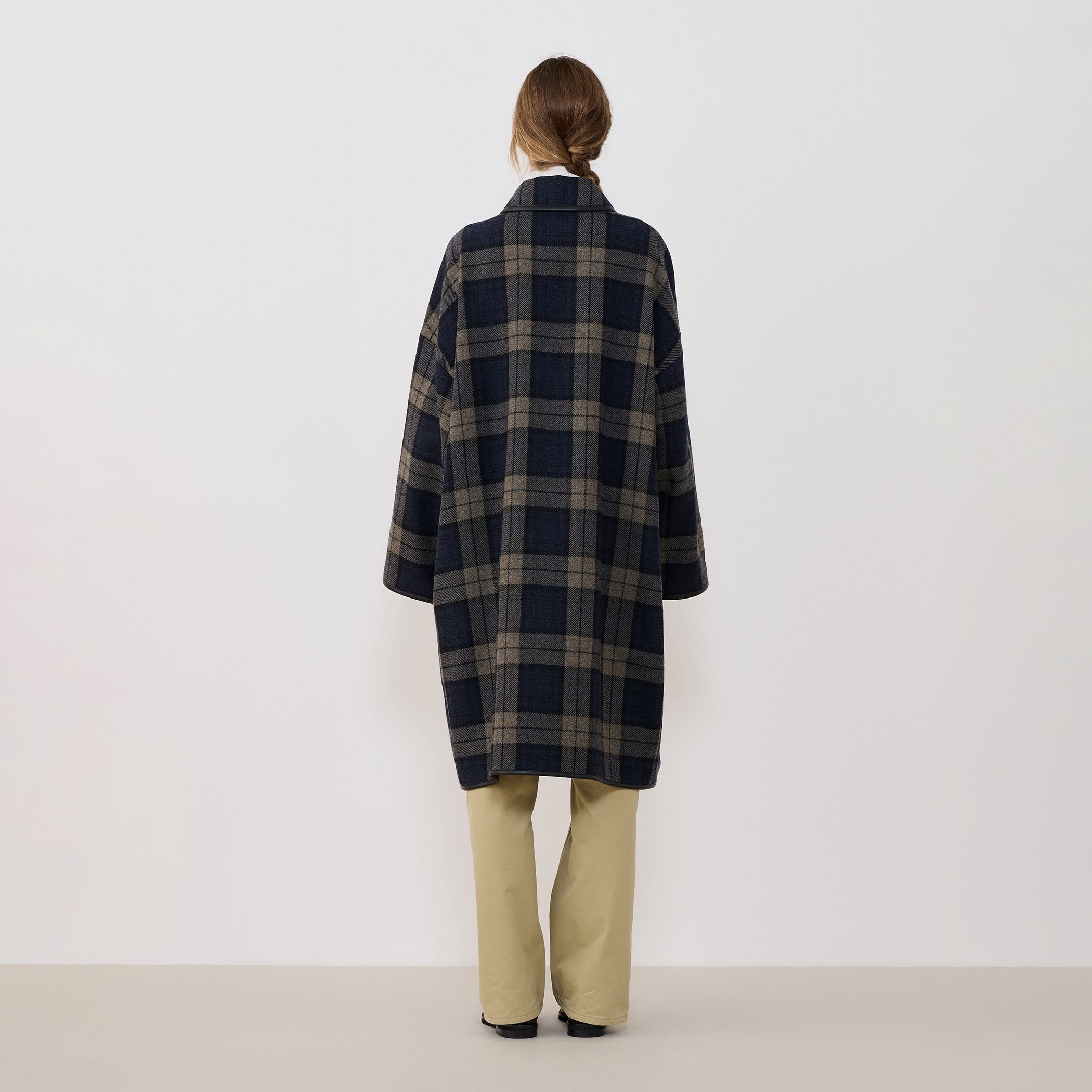 タータンウールツイード バルカラーコート｜トゥモローランド 公式通販