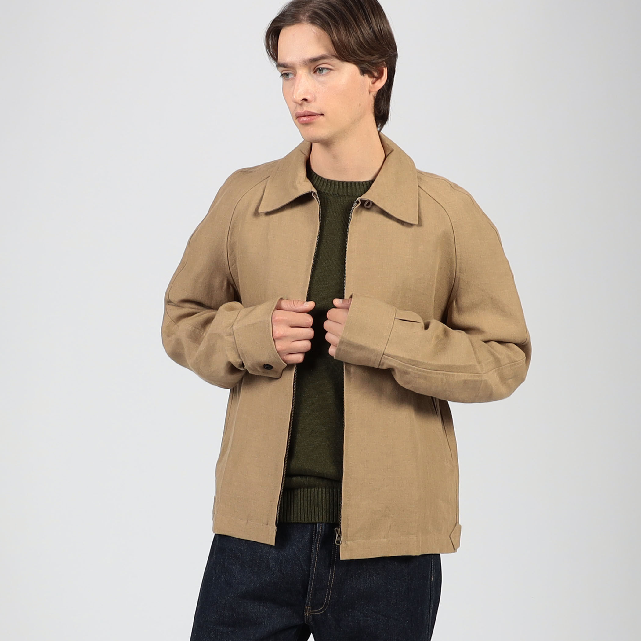 別注】EASTMOND APPAREL リネンジップアップシャツブルゾン