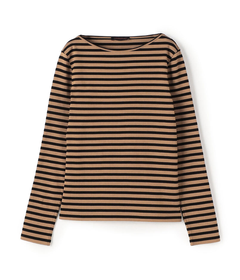 コットンフライスボーダー ロングスリーブプルオーバー