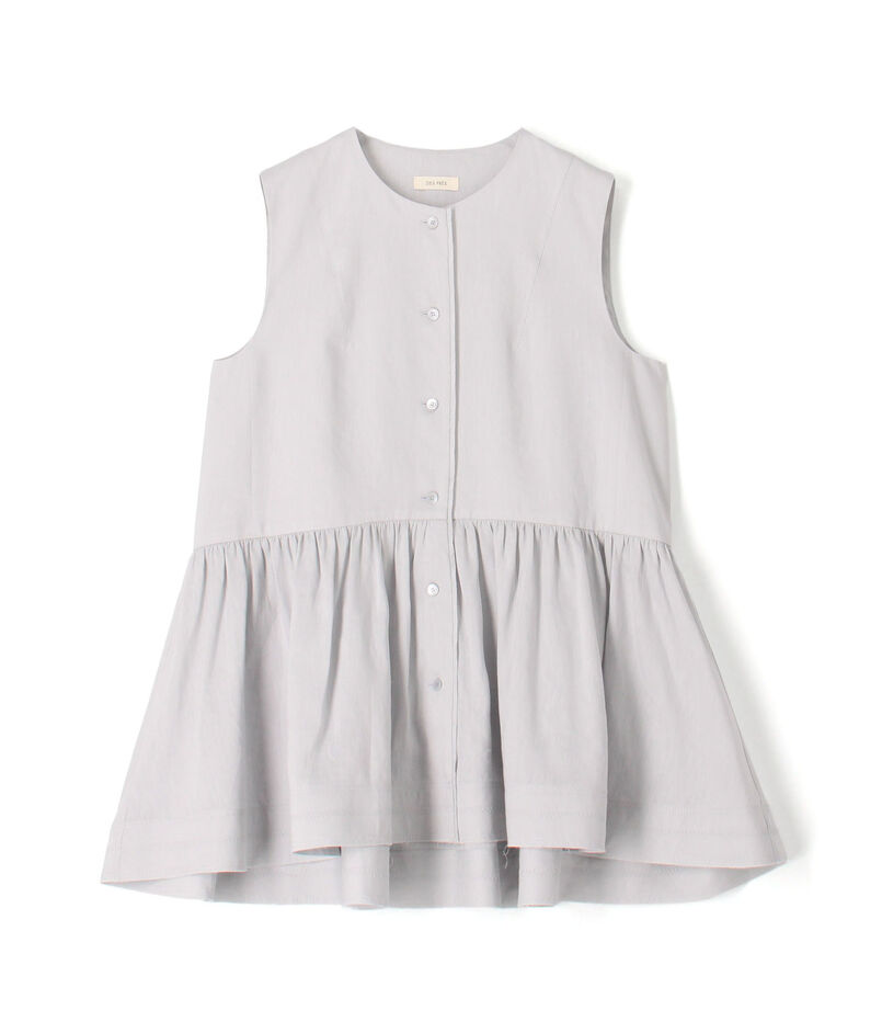 【WEB先行予約】リネンラミーシルク ギャザーペプラムブラウス