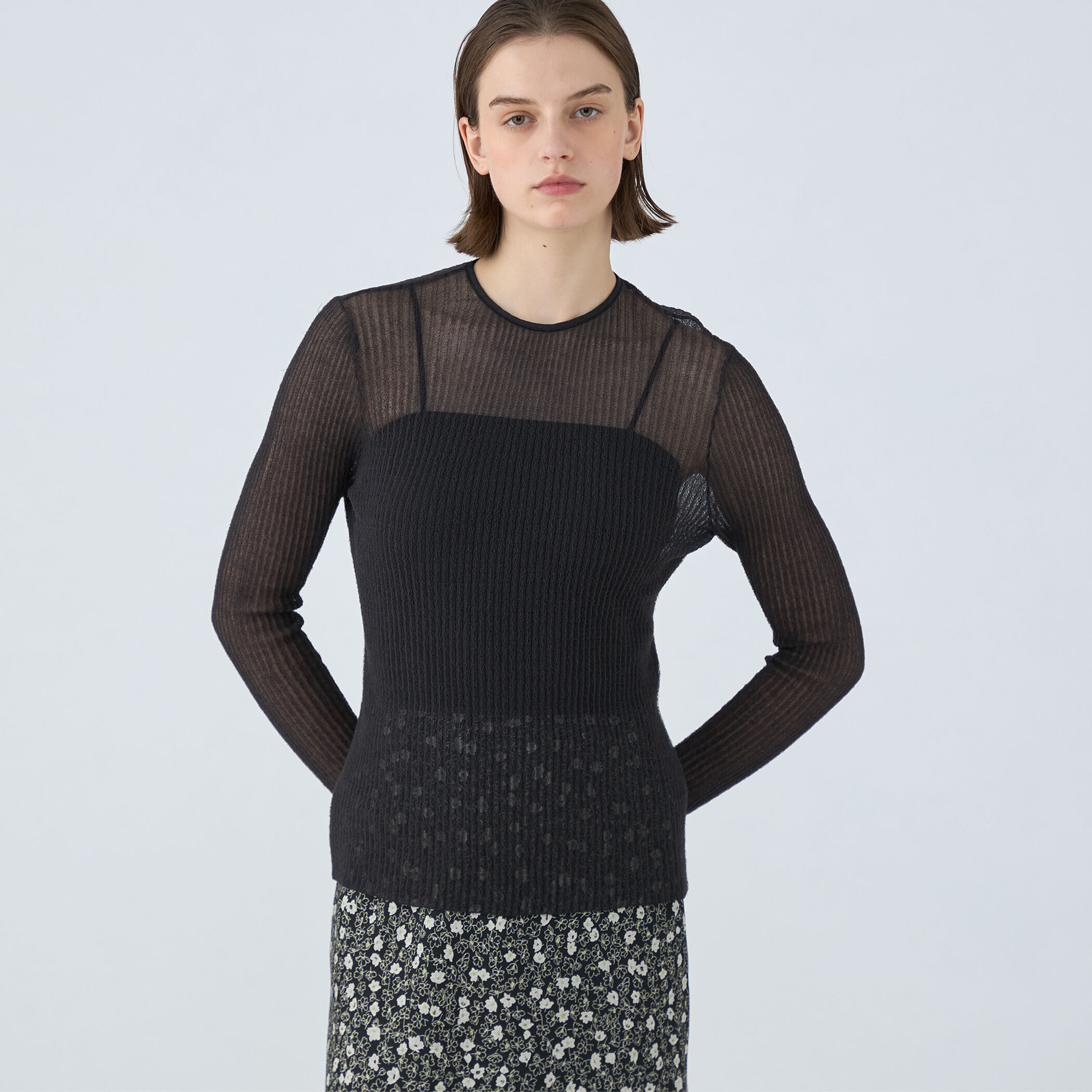 シアーダブルジャカード バックリボンプルオーバー｜トゥモローランド