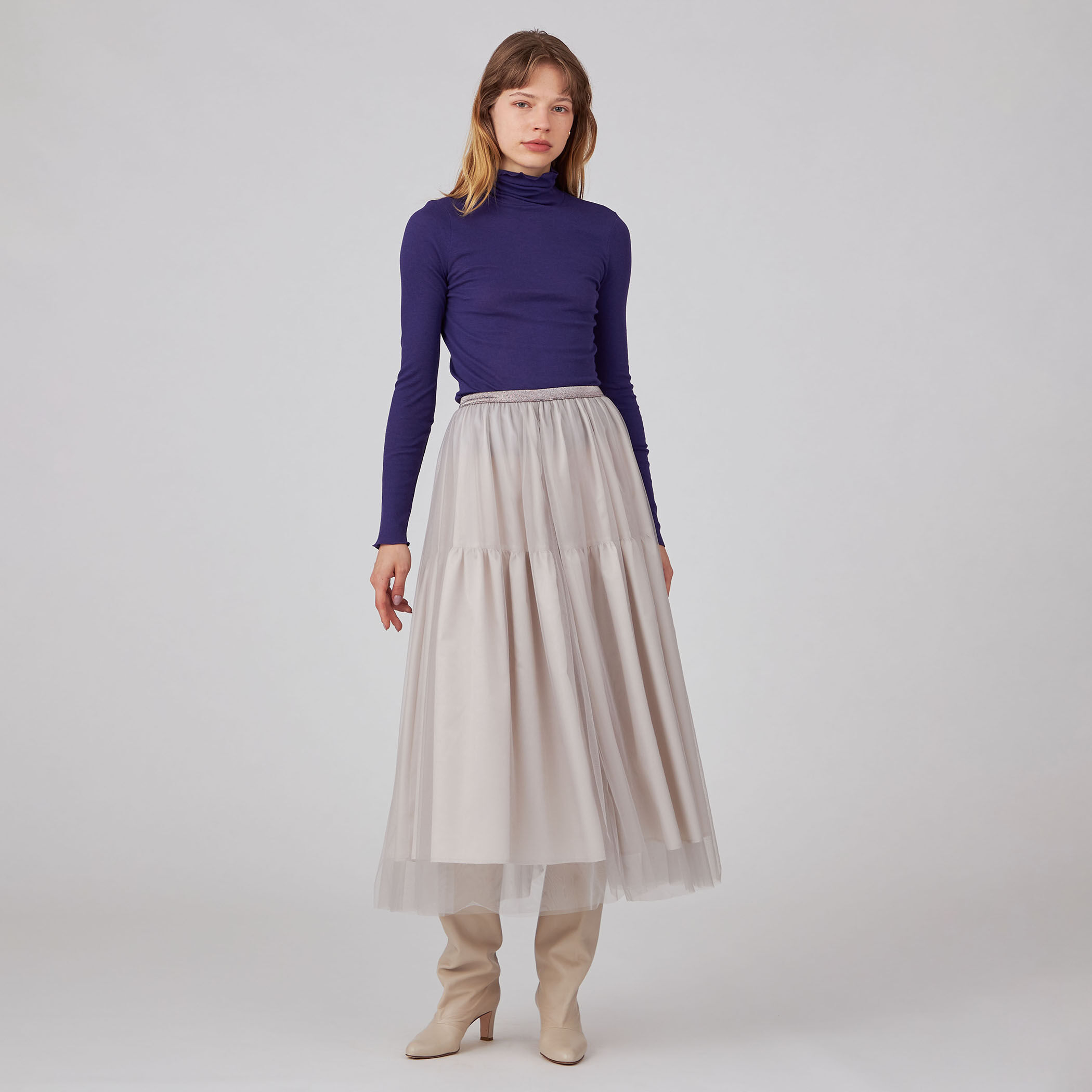 コットンシルクリブ タートルネックプルオーバー｜トゥモローランド