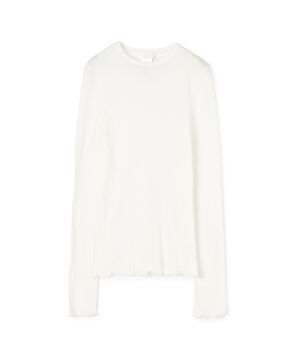 コットンシルクリブ クルーネックプルオーバー