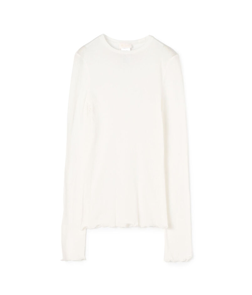 コットンシルクリブ クルーネックプルオーバー