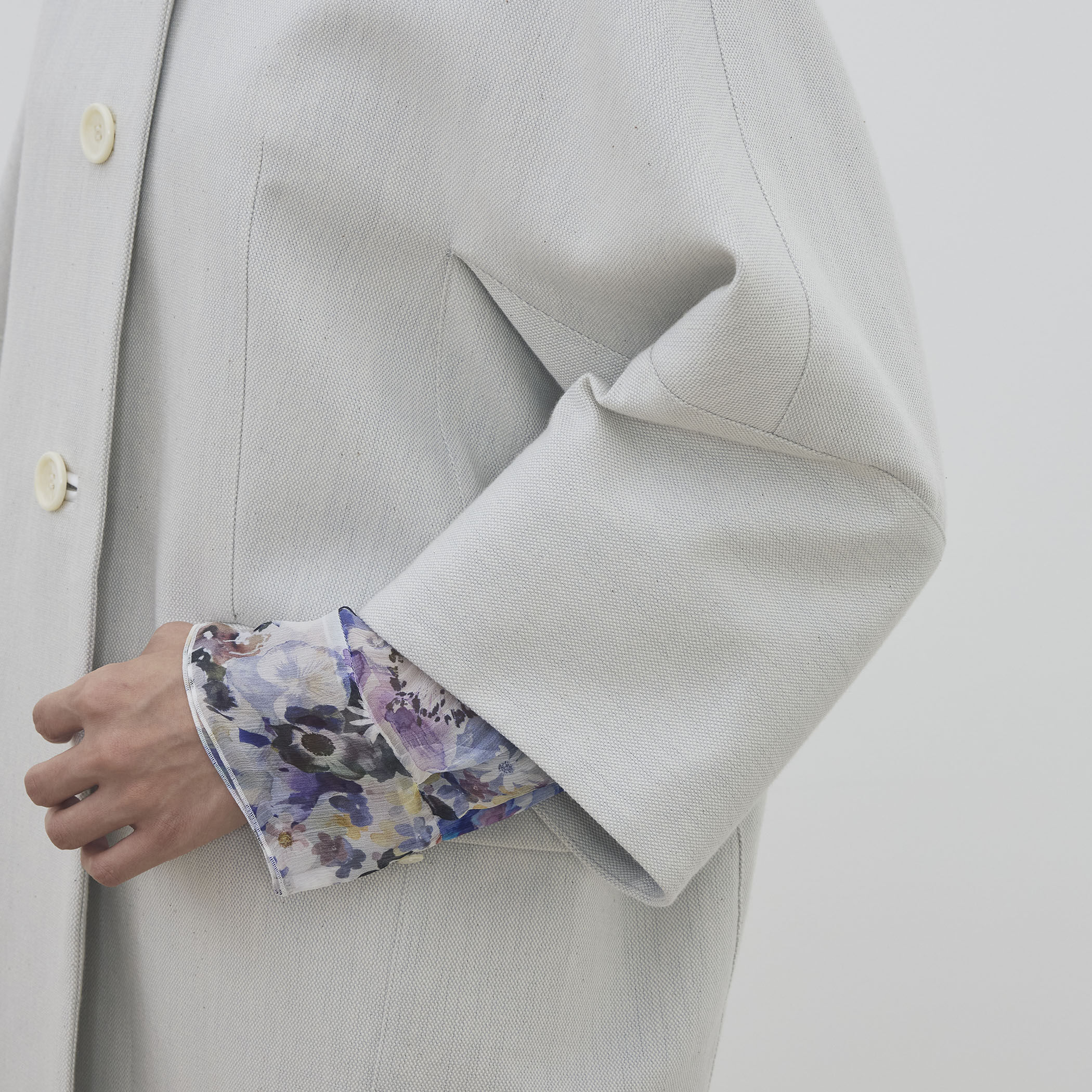 WEB先行予約】コットンオックスフォード キモノスリーブミディコート