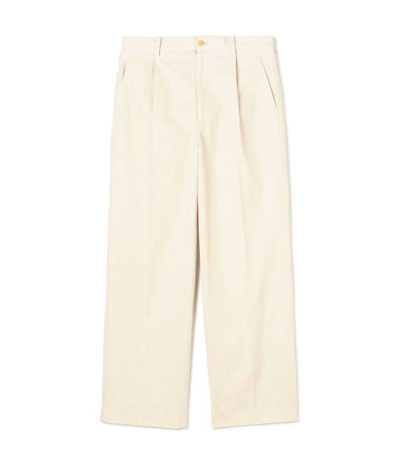 60/3 コットンオックスフォード 1プリーツバレルパンツ