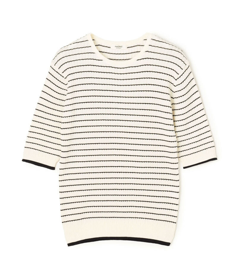 コットンナイロンケーブル ハーフスリーブプルオーバー