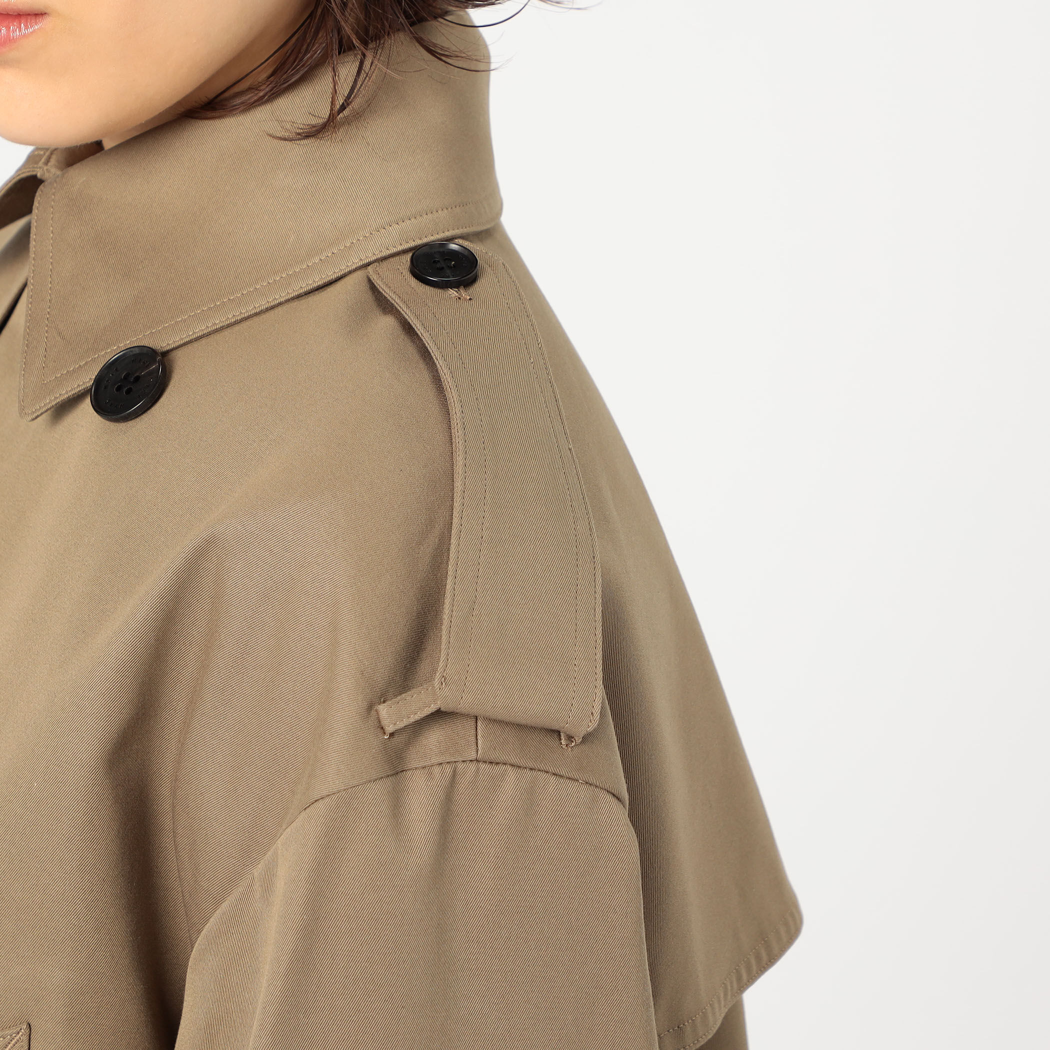 新品タグ付き　HYKE CROPPED TRENCH COAT サイズ1 ハイク CROPPED TRENCH COAT ／ BIG FIT 17556