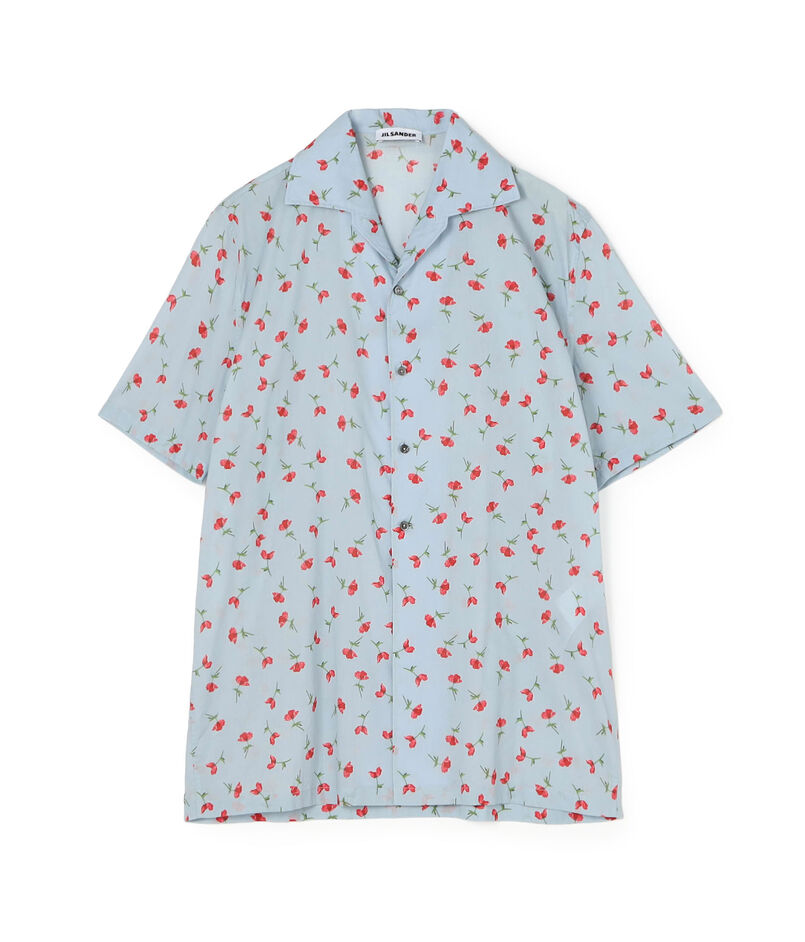 JIL SANDER SHIRT 223 コットンプリント オープンカラーシャツ