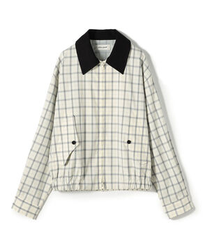 edition pourell Super 120'sトロチェック コットンカラーブルゾン