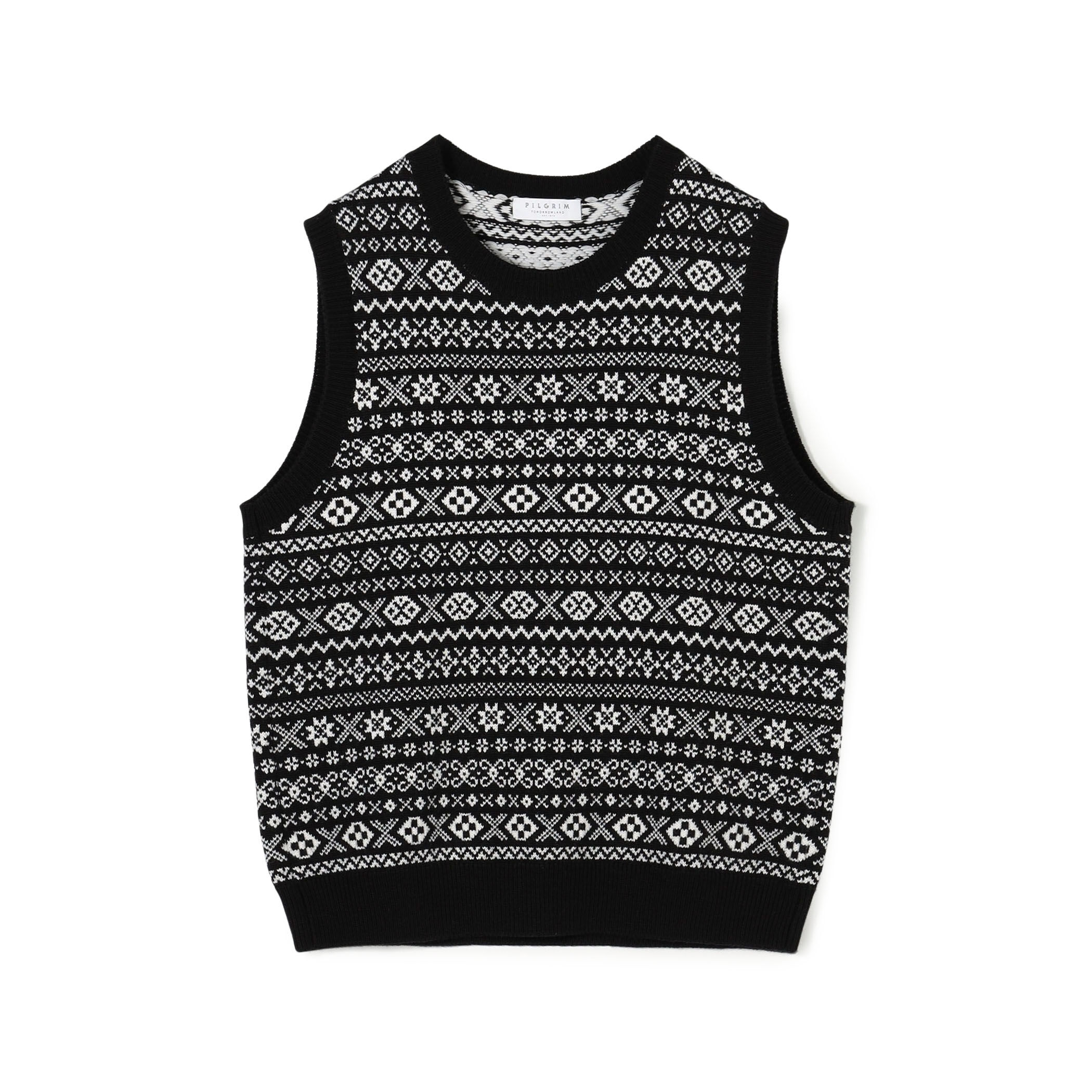 ウールカシミヤ フェアアイル クルーネックプルオーバー ニットベスト