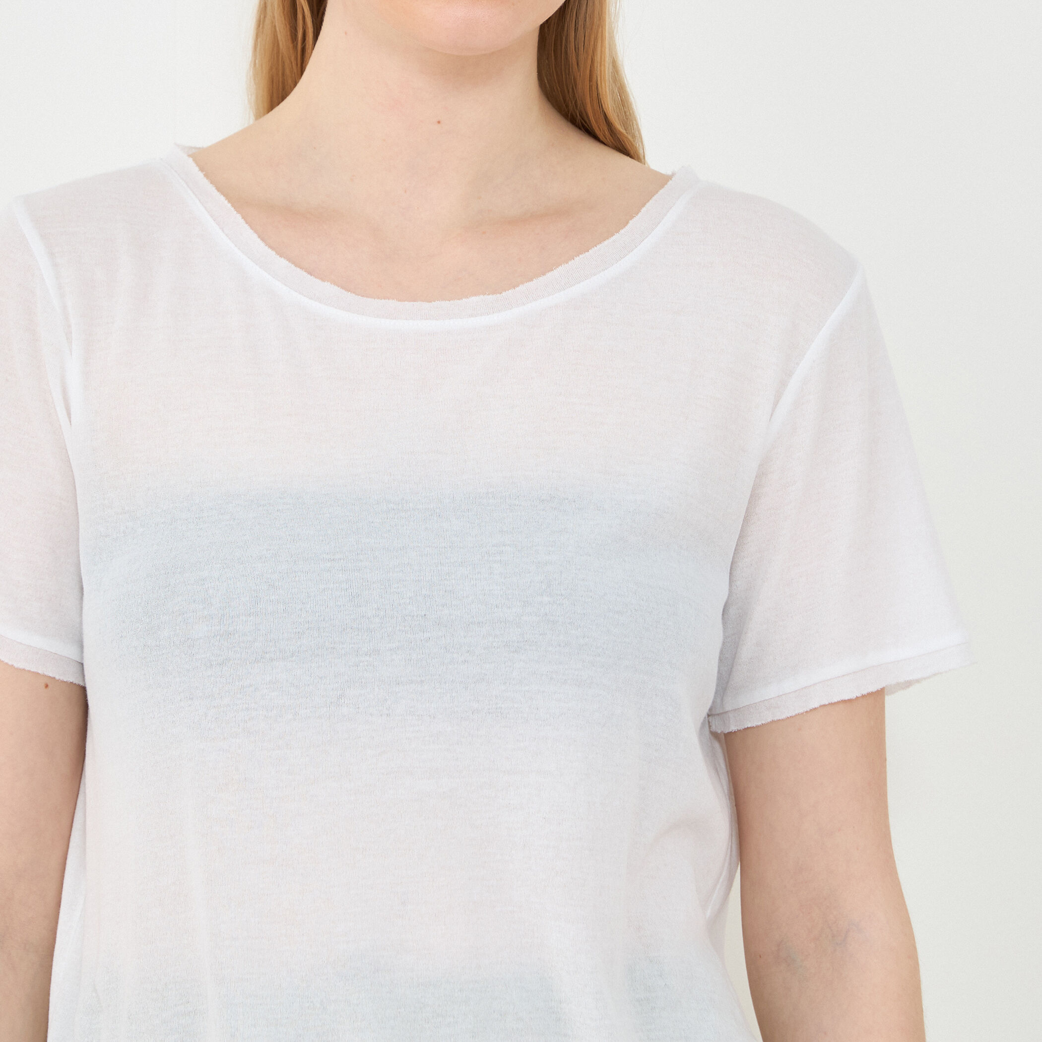 【GALERIE VIE】ガーゼフライスジャージー ラウンドネックTシャツ □ガーゼフライスジャージー ラウンドネックTシャツ