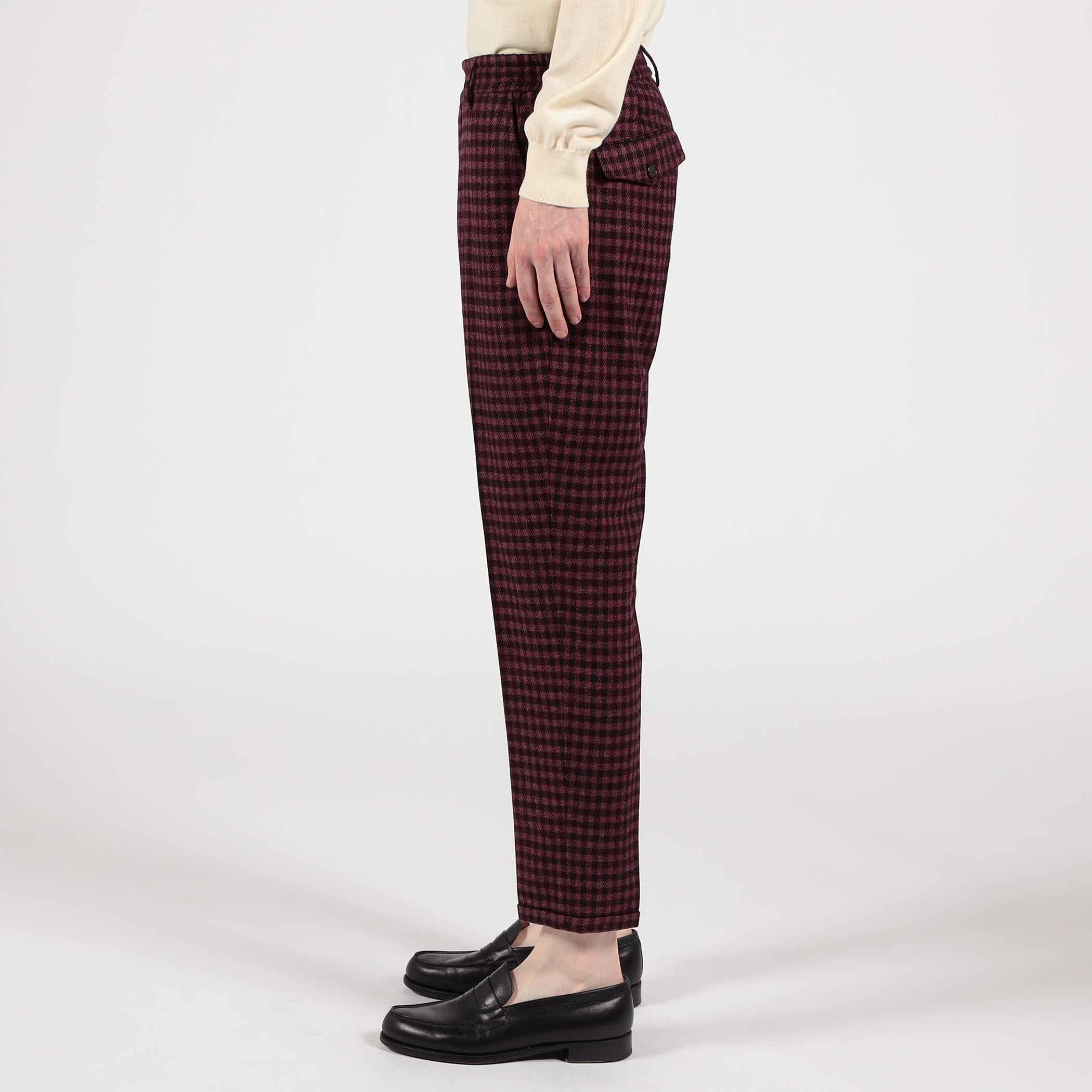 PT TRINO Rebel Fit ウールシルクリネン ノープリーツスラックス