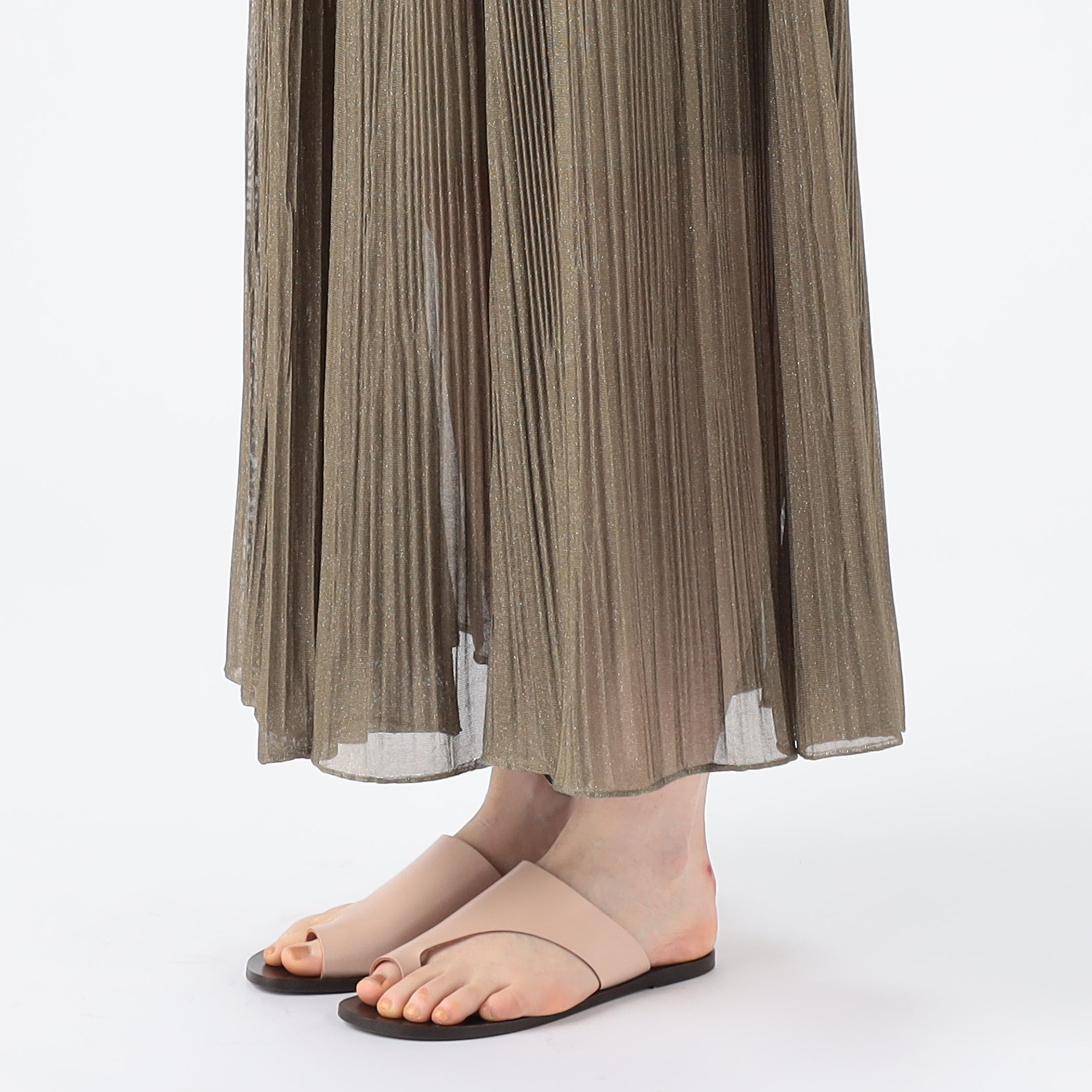 ☆美品☆ BALLSEY メタリックプリーツスカート メタリックポリエステルプリーツ マキシスカート