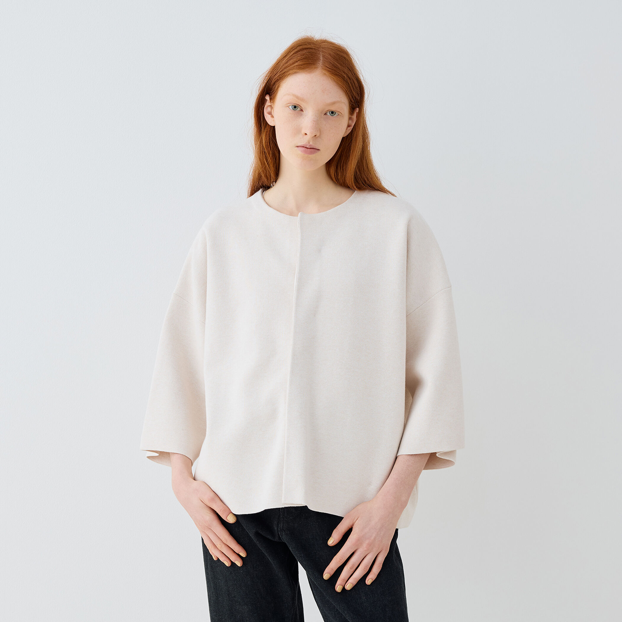 RIER PARIS トゥモローランド　ノーカラージャケット ライトダブルクロス ノーカラージャケット （ノーカラージャケット