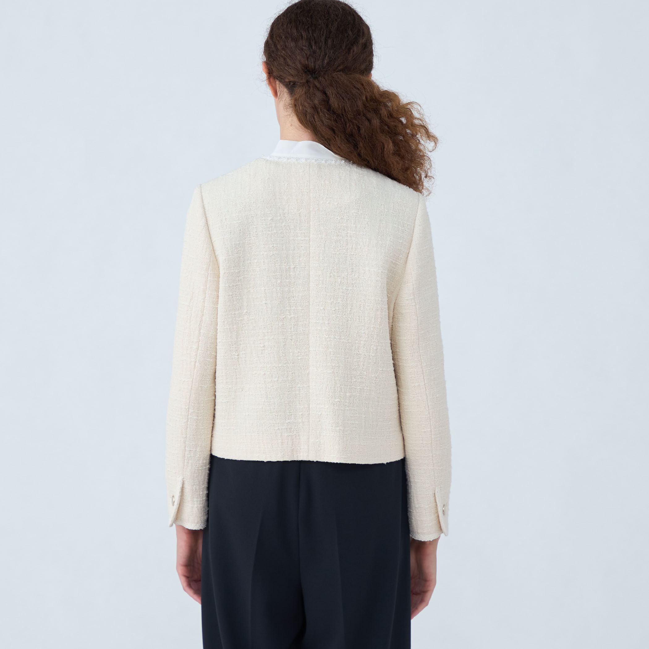 Ballsey スラブコットン ツイードジャケット トゥモローランド ロングスラブツイード クルーネックジャケット｜トゥモローランド 公式通販