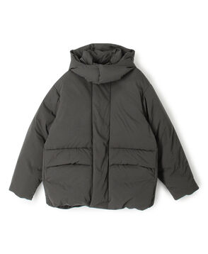 ポリエステル フーデッドダウンジャケット