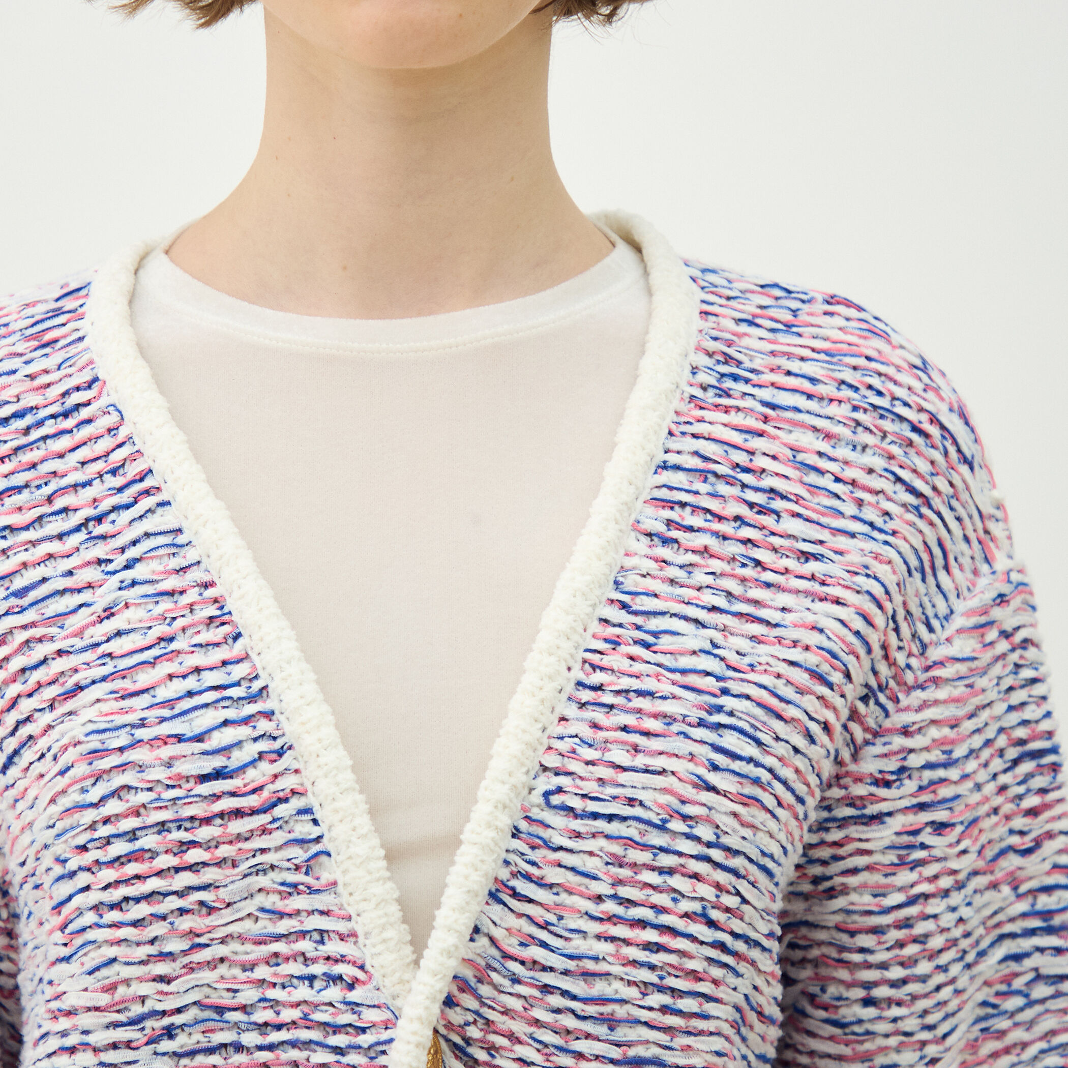 スレッドジャカード Vネックカーディガン｜トゥモローランド 公式通販