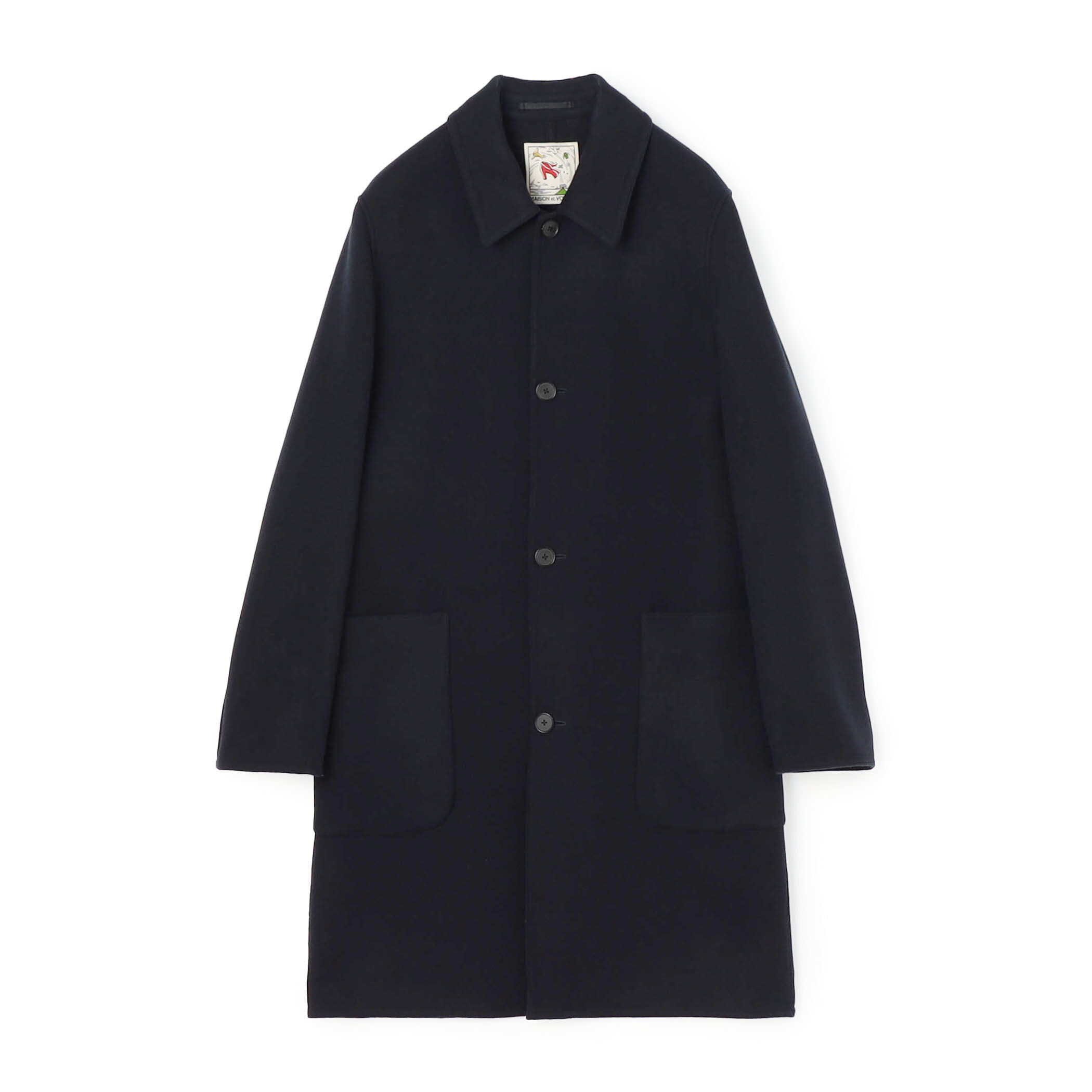 ICEBERG ストライプ ウールステンカラーコート52サイズ ストレッチウールメルトン ステンカラーコート