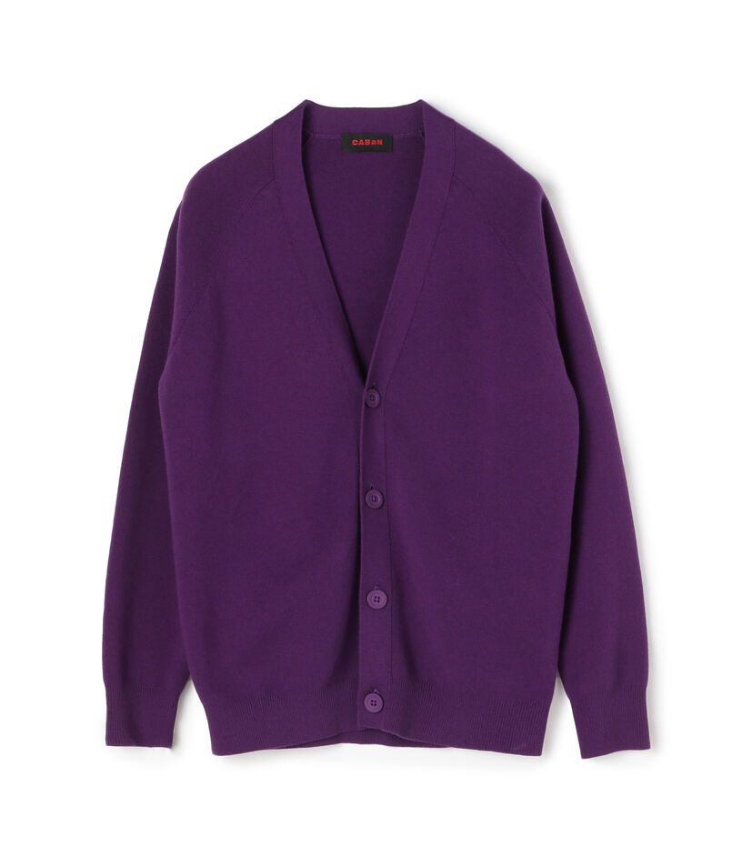CABaN コットンカシミヤ バイカラーVネックカーディガン  