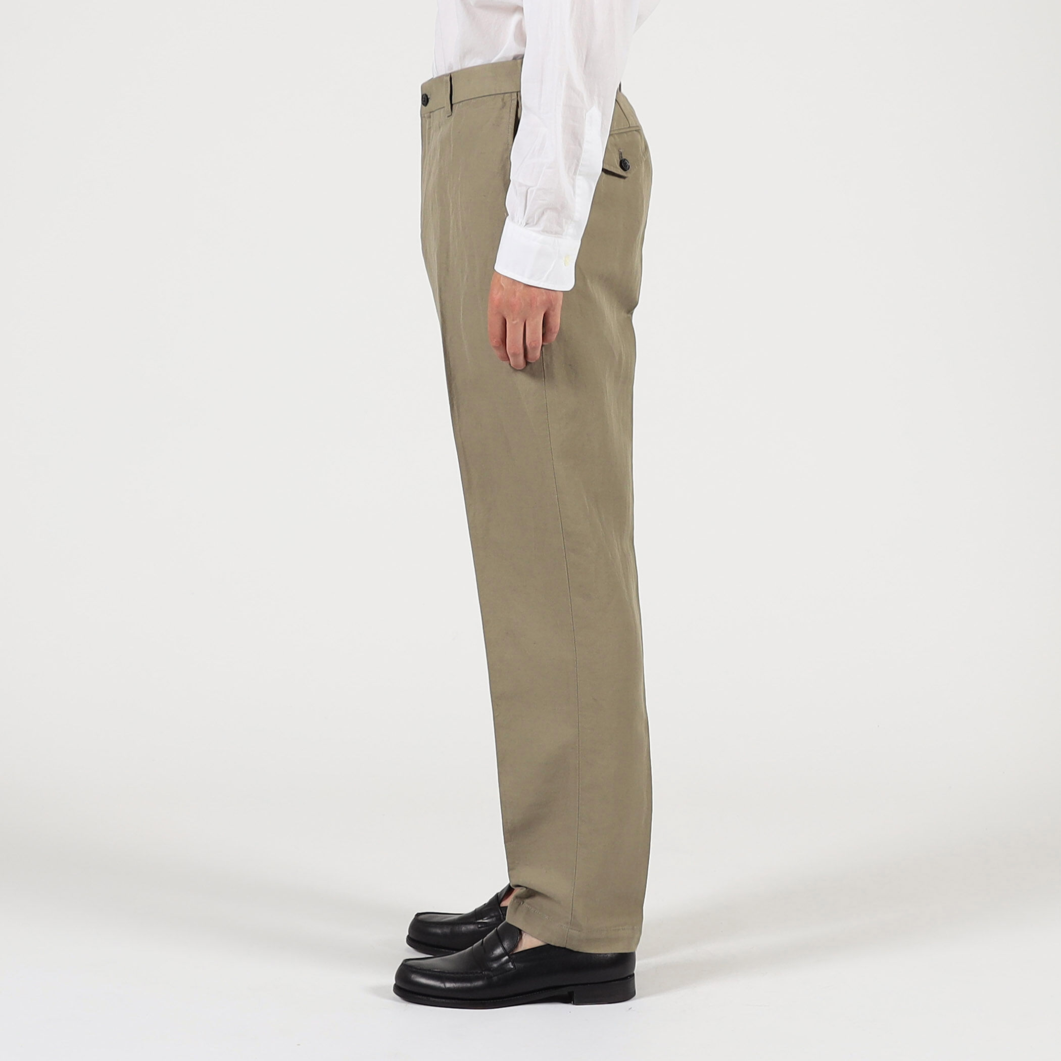 リネンコットン サイドアジャスター ノープリーツパンツ SONDRIO