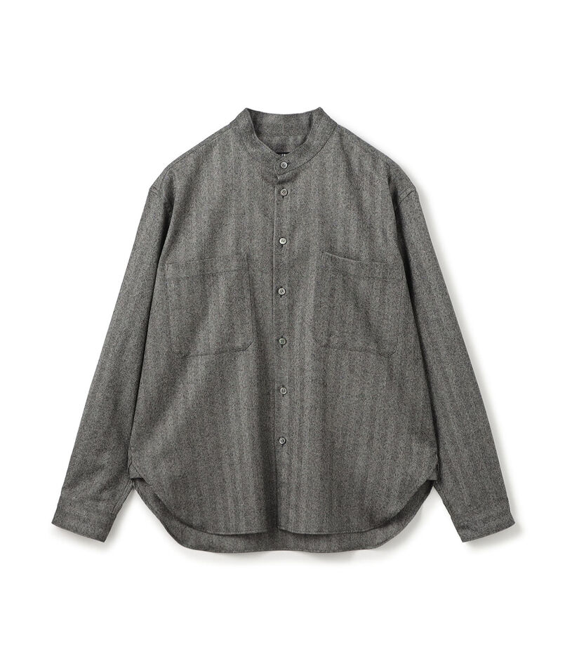ライトフラノストレッチ スタンドカラーシャツ