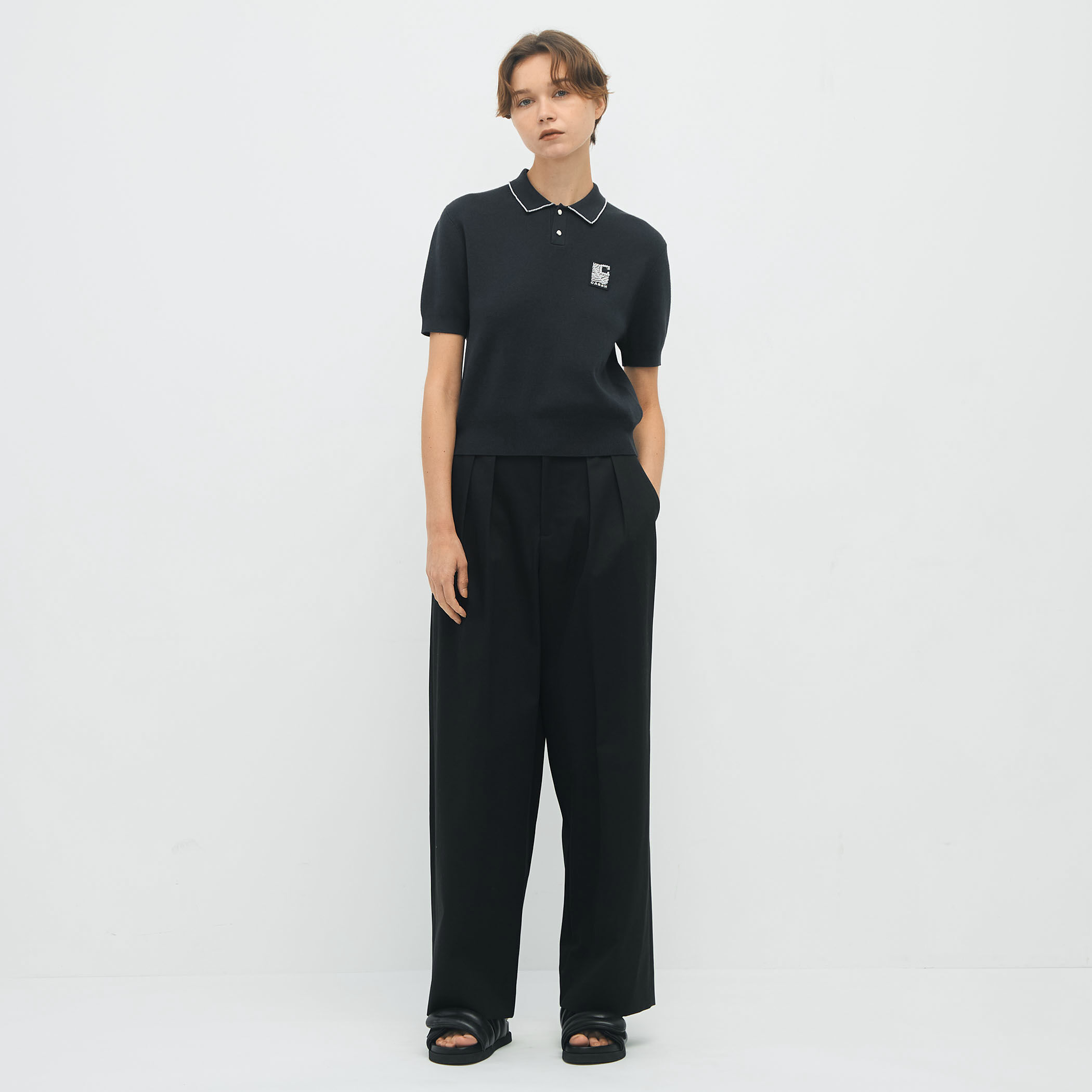 CABaN コットンカシミヤ パールポロプルオーバー キャバン CABaN CABaN コットンカシミヤ パールポロプルオーバー