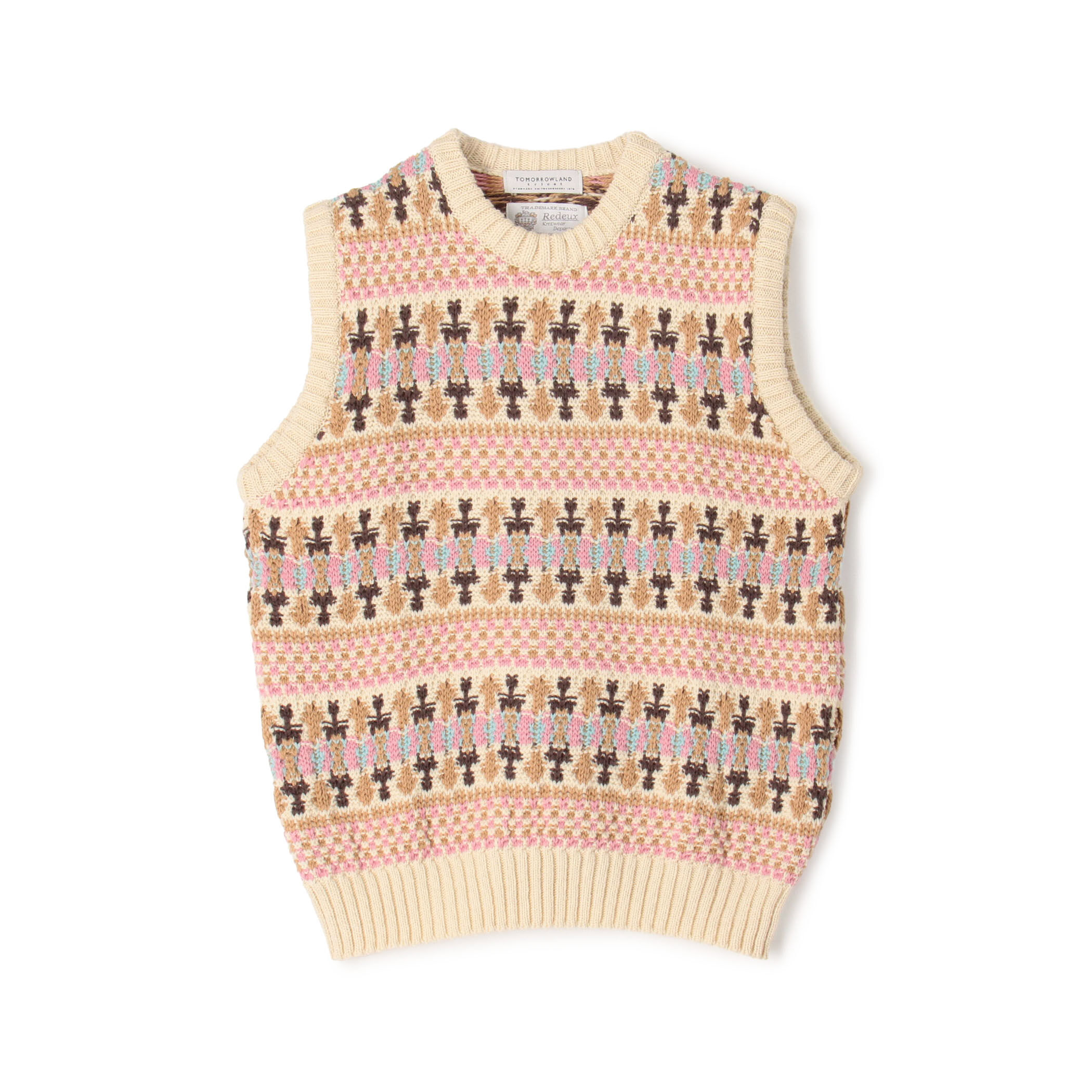 別注】Redeux メリノウールフェアアイル柄 クルーネックニットベスト