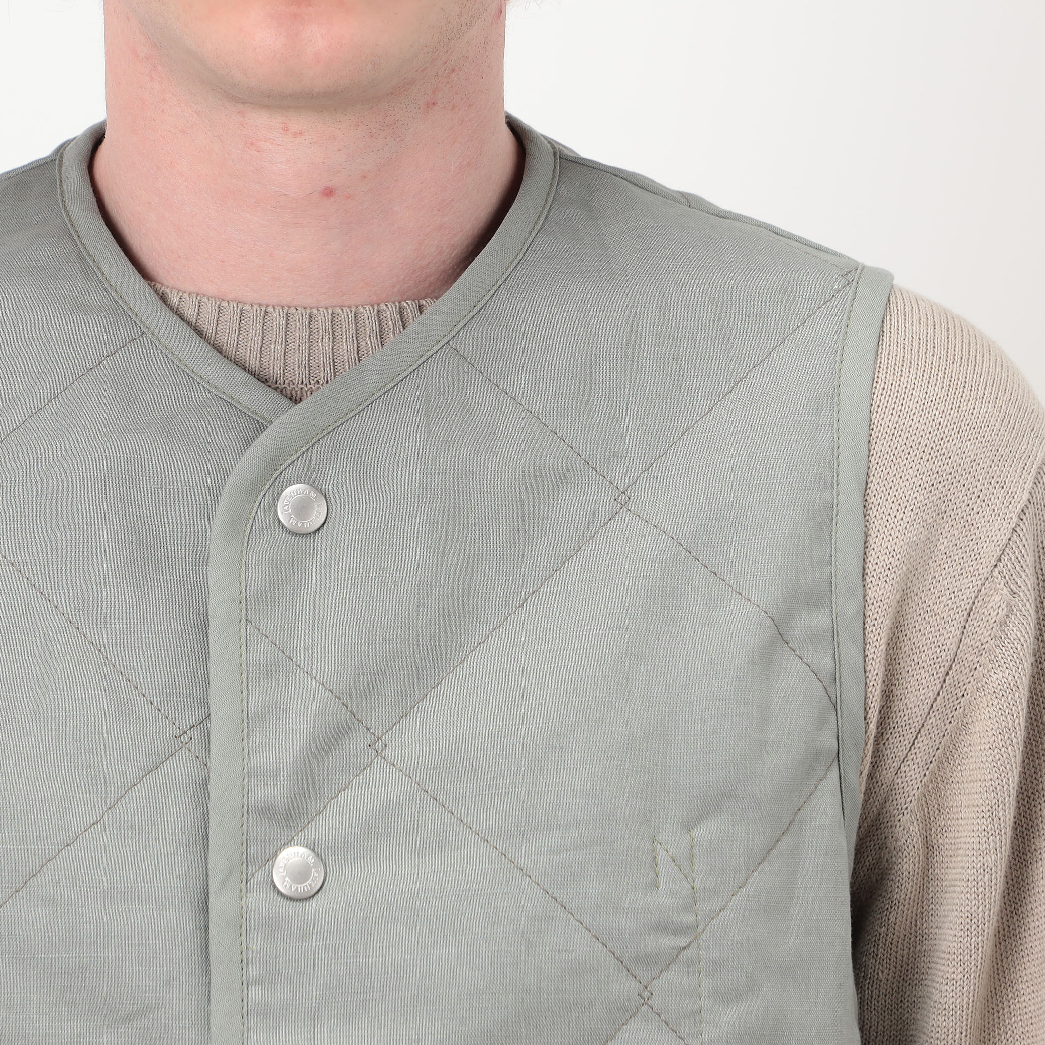 LAVENHAM UNWADDED THORNHAM リネンコットン キルティングベスト