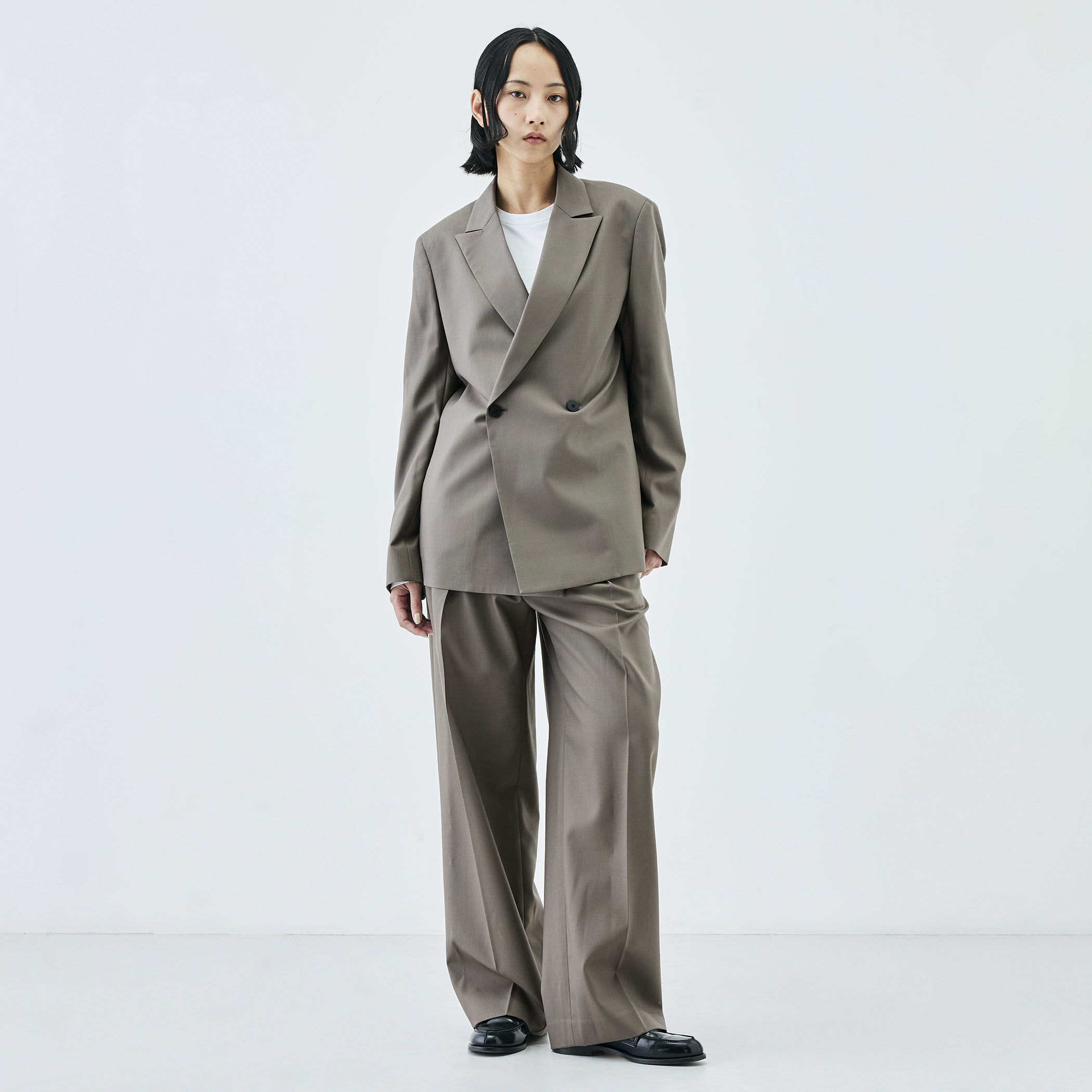 WEB先行予約】Super120'sウォッシャブルウール タックスラックス