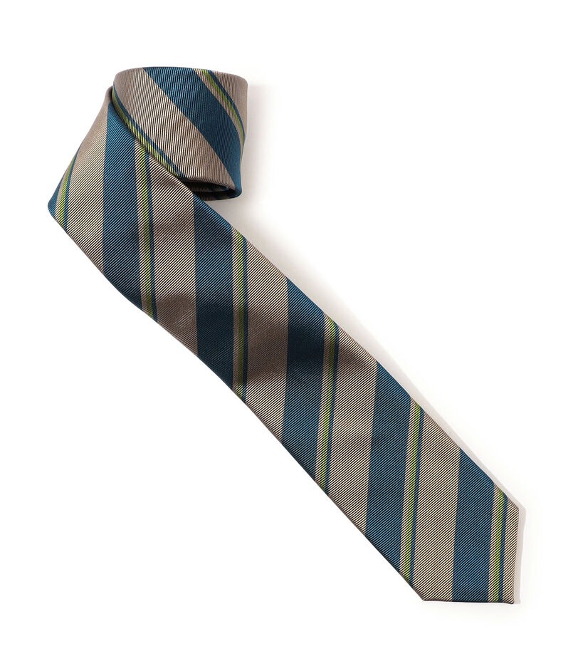 TOMORROWLAND シルク レジメンタルストライプナロータイ