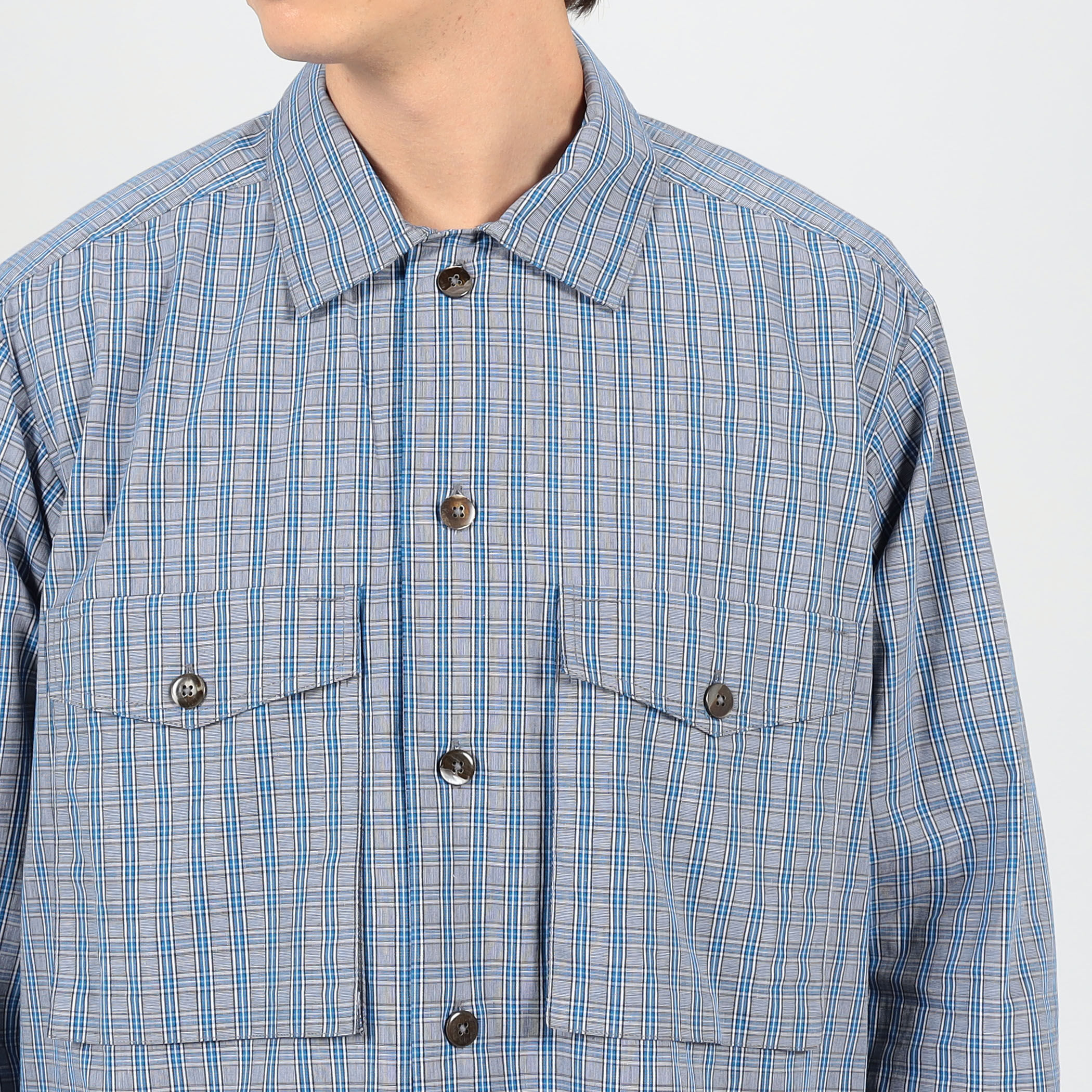 JAN MACHENHAUER Ziggy Shirt コットンダブルポケット チェックシャツ